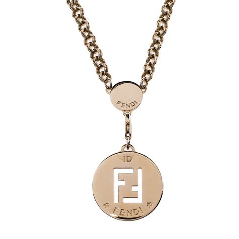 fendi letter pendant necklace|is Fendi jewelry real gold.